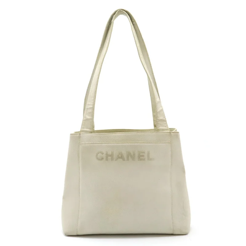 Handle bags with bold logos for branding -Chanel Caviar Skin  Caviar Leather Shoulder Bag Tote Bag (Pre-Owned)