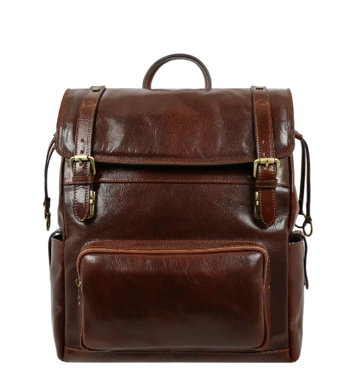 Designer leather backpack for upscale travel flair -Leather Backpack - The Good Earth