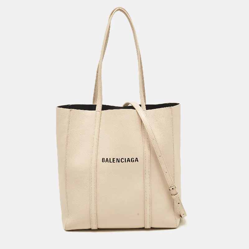 Durable handle bags for heavy-duty everyday use -Balenciaga Beige Leather Xs Everyday Tote