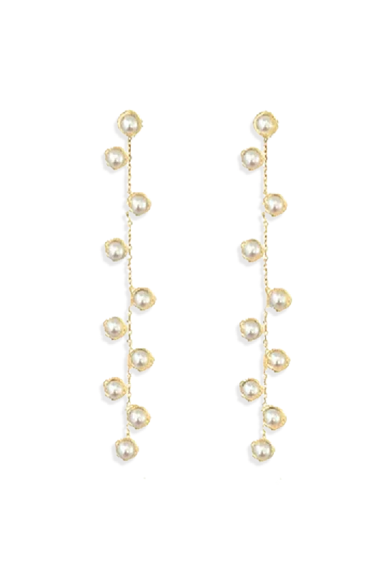 Punk Drop Earrings with Spikes -Stardust Pearl Drop Earrings