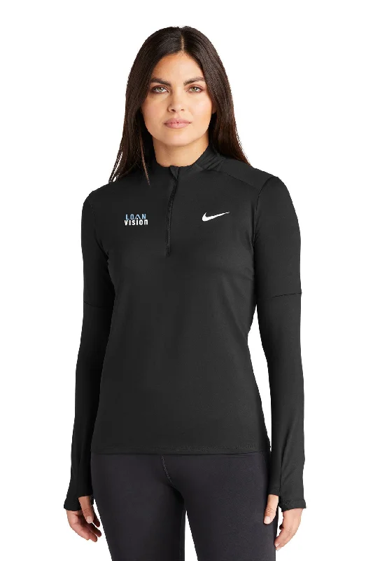 Personalized embroidered backpack for unique gift ideas -Nike Ladies Dri-FIT Element Quarter Zip, Top Black [Loan Vision]