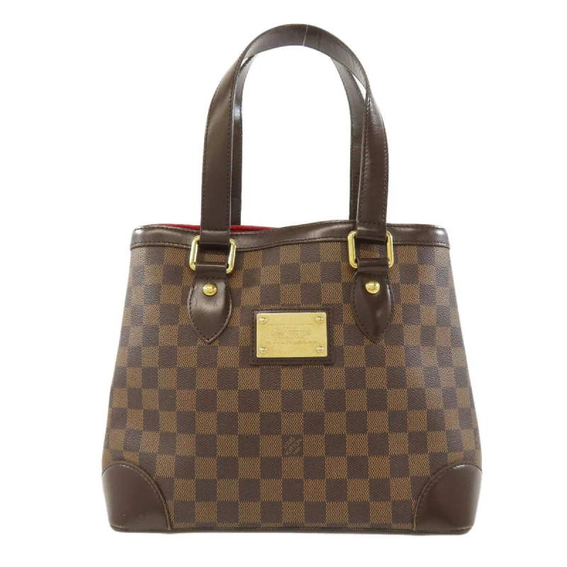 Handle bags with woven fabric for texture -Louis Vuitton Damier Canvas Ebene Damier Canvas Tote Bag (Pre-Owned)