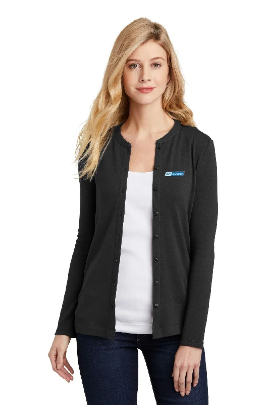 Heavy-duty work backpack for construction site tools -Port Authority Ladies Button-Front Cardigan, Black [ME Elecmetal]