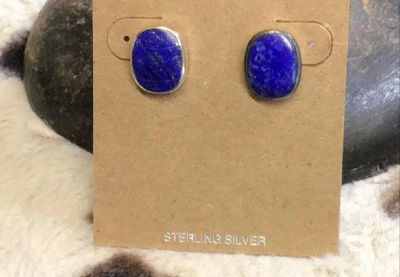 Beaded Drop Earrings for Party -Blue Lapis & Sterling Silver Earrings