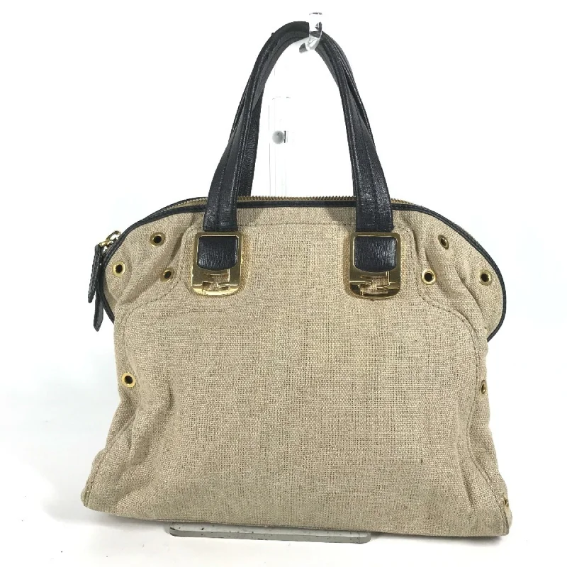 Handle bags with rugged canvas for outdoors -Fendi   Hemp Leather Handbag Shoulder Bag Tote Bag (Pre-Owned)