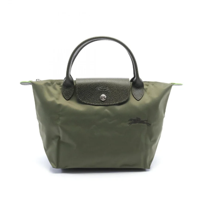 Handle bags with suede accents for texture -Longchamp  Nylon Leather Tote Bag