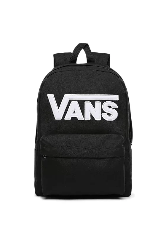 Roll-top backpack for versatile waterproof protection -Vans New Skool Backpack, Black and White