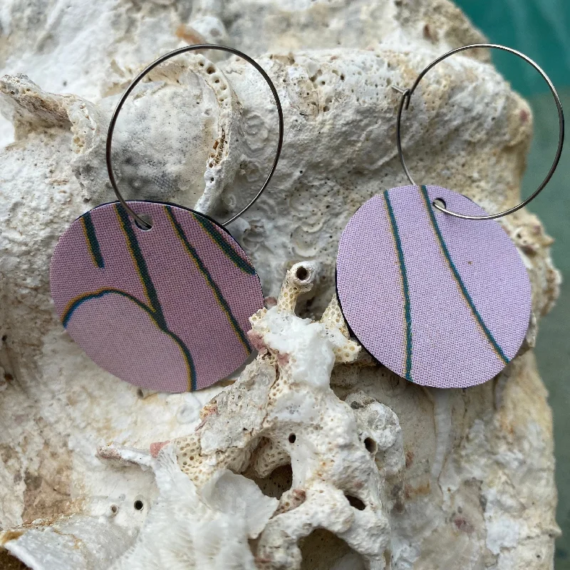 Pink Pastels Circle hoop earrings - recycled pool inflatables