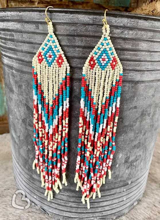 Oval Drop Earrings for Grace -The Freedom Fringe Sead Bead Earrings