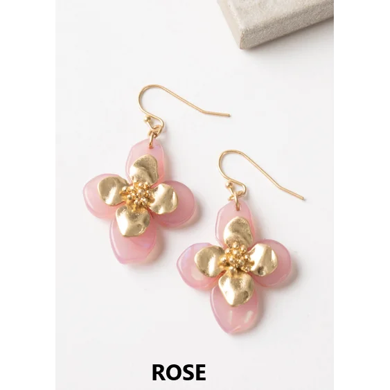 Drop Earrings with Keyhole Designs -Simply Noelle Garden Party Floral Drop Earrings