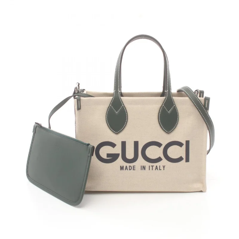 Handle bags with lightweight fabric for ease -Gucci   Canvas Leather Tote Bag