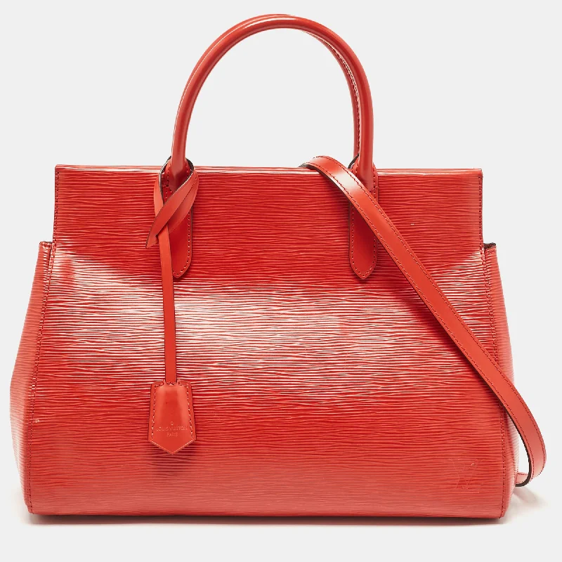 Handle bags with reinforced stitching for durability -Louis Vuitton Coquelicot Epi Leather Marly Mm Bag