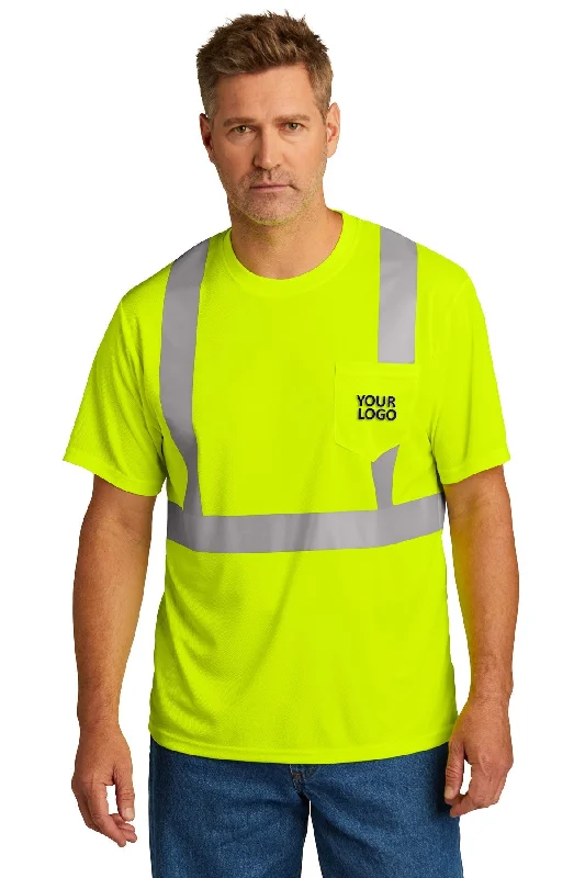 Affordable student backpack for heavy school books -CornerStone ANSI 107 Class 2 Mesh Custom Tee's, Safety Yellow