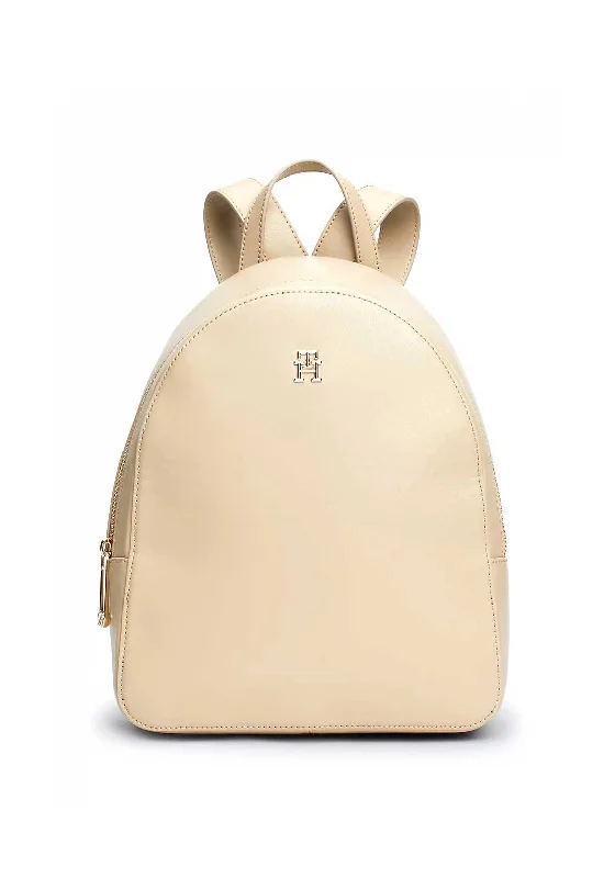 Modern backpack with RFID-blocking card protection -Tommy Hilfiger Mini Dome Backpack, Beige