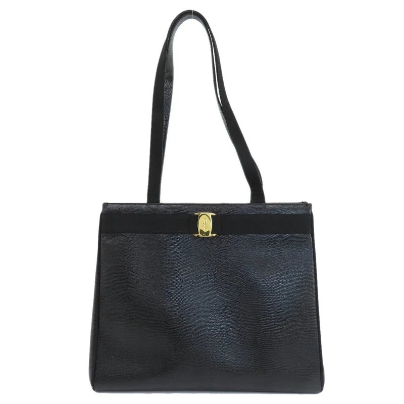 Handle bags with monogram designs for personalization -Salvatore Ferragamo  Leather Tote Bag (Pre-Owned)