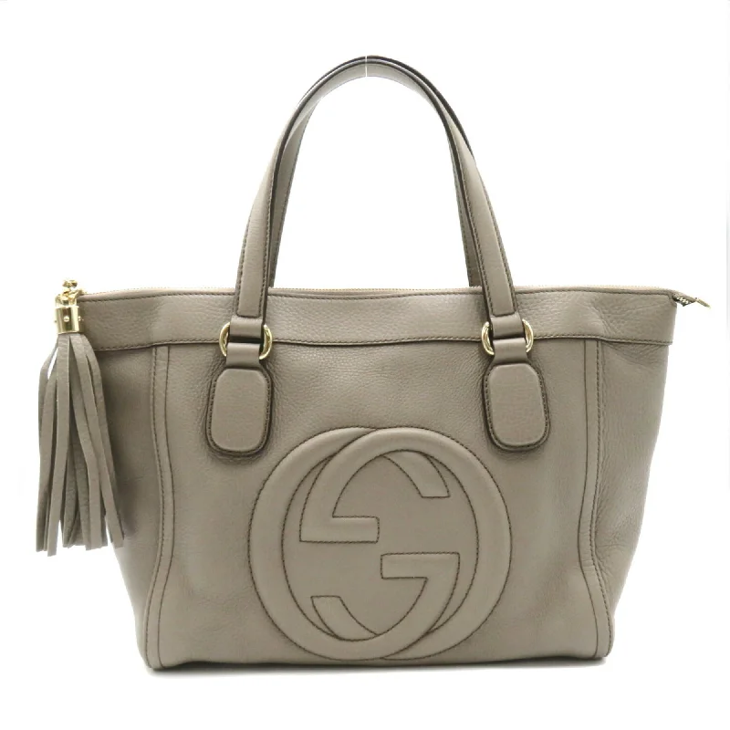 Handle bags with vintage vibes for nostalgia -Gucci  ish Leather Tote Bag (Pre-Owned)