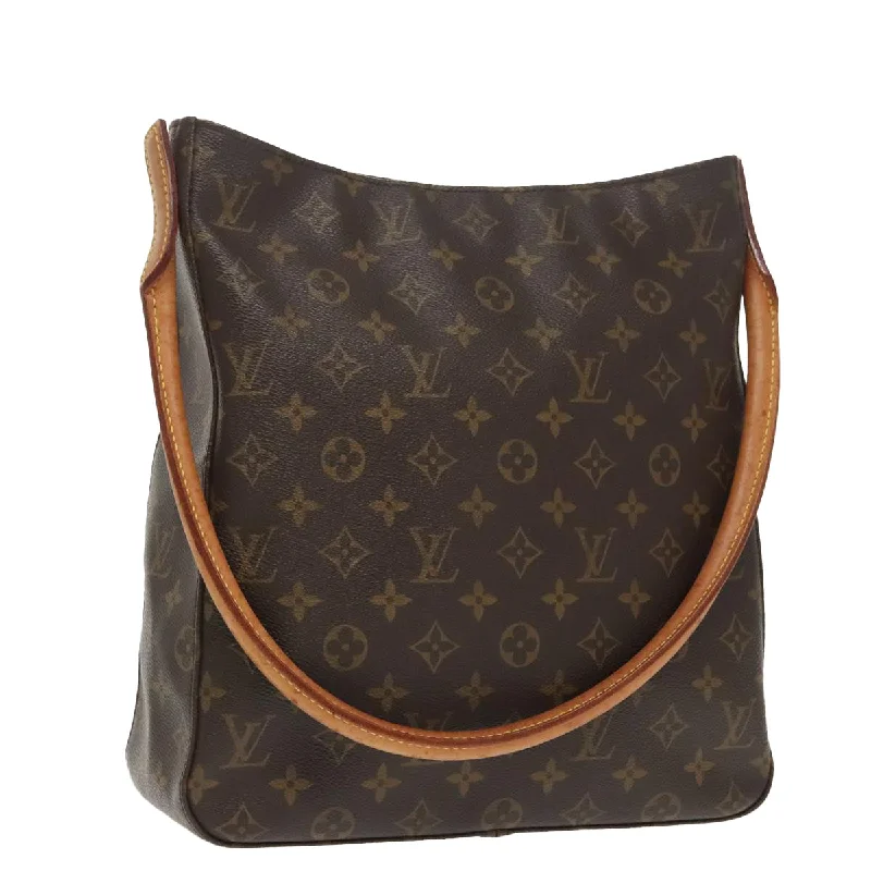 Handle bags with expandable sides for flexibility -Louis Vuitton Looping Gm  Canvas Shoulder Bag (Pre-Owned)