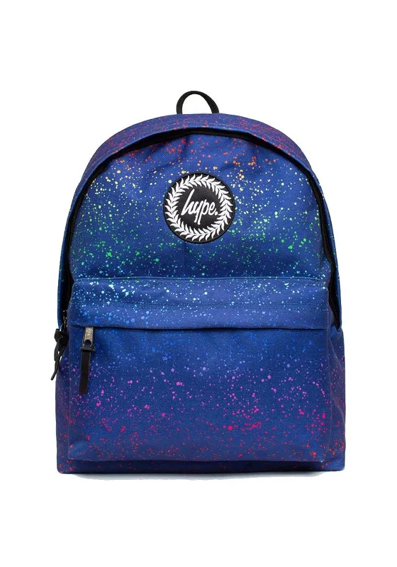 Stylish leather backpack for urban daily commuting -Hype Rainbow Splat Backpack, Blue Multi