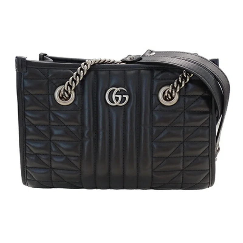 Handle bags with padded handles for comfort -Gucci Gg Marmont  Leather Shoulder Bag Tote Bag (Pre-Owned)