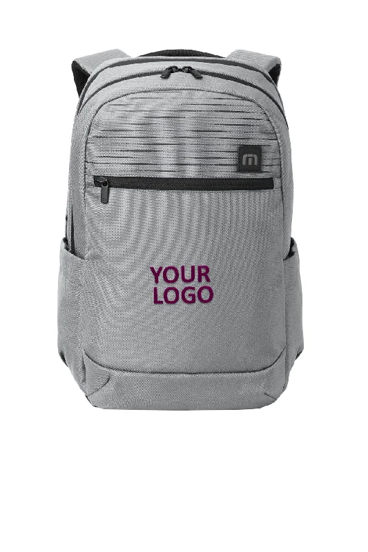 Travel backpack with built-in USB charging port -TravisMathew Approach Branded Backpacks, Shadow Grey