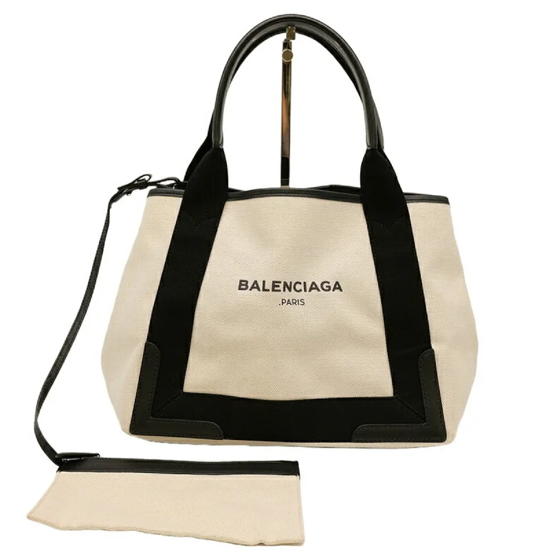 Handle bags with sturdy leather grip accents -Balenciaga   Canvas Leather Handbag Tote Bag (Pre-Owned)