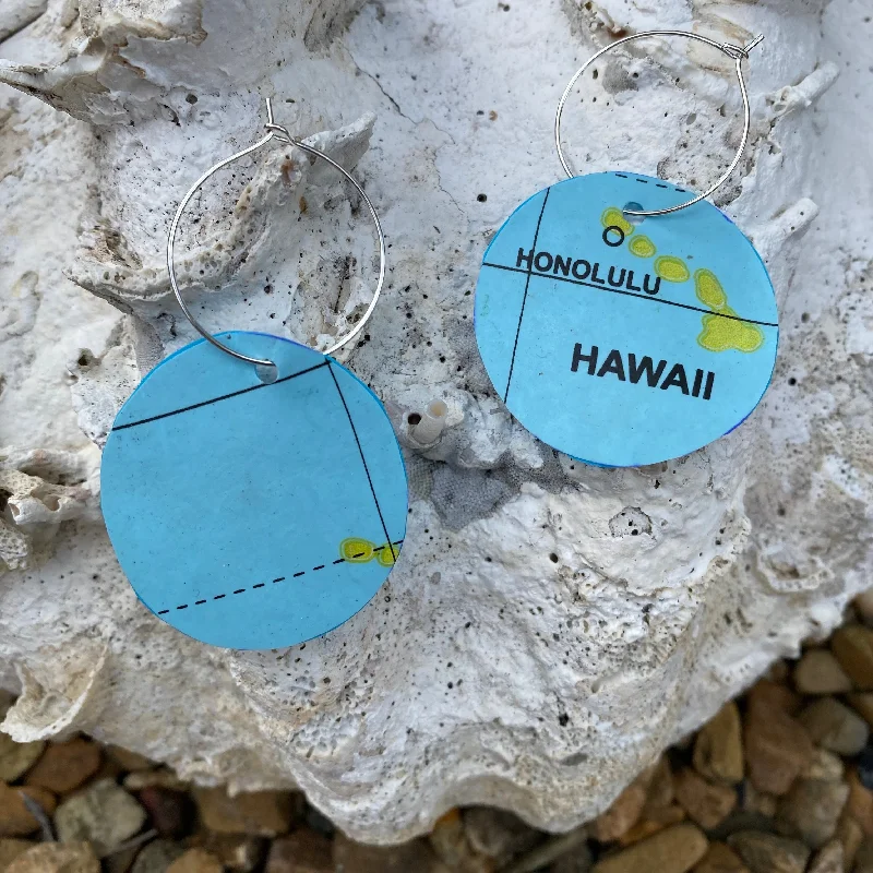 Hawaii Circle hoop earrings - recycled pool inflatables