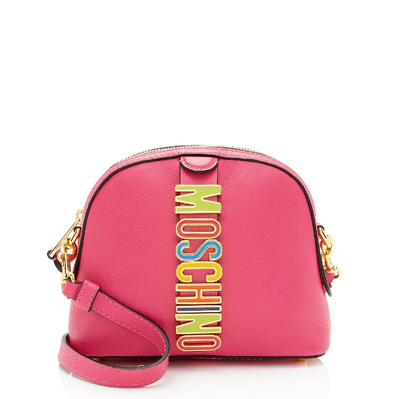 Handle bags with animal prints for flair -Moschino Leather Rainbow Letter Crossbody