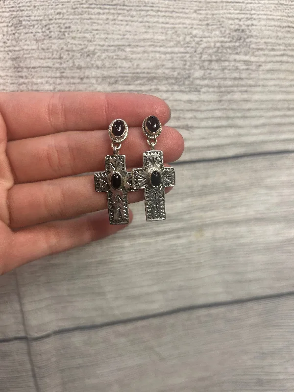 Drop Earrings with Crown Designs -Genuine “Nolana” Cross Earrings