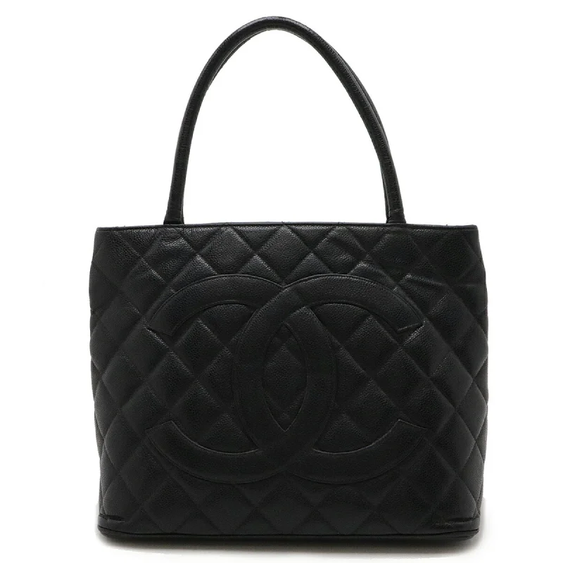 Handle bags with monogram designs for personalization -Chanel  Caviar Leather Shoulder Bag Tote Bag (Pre-Owned)