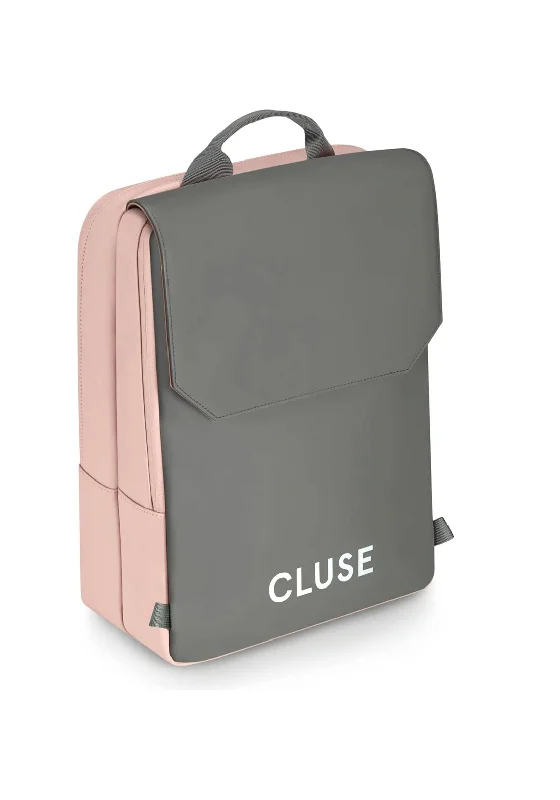 Modern backpack with RFID-blocking card protection -Cluse Le Réversible Backpack, Rose & Dark Grey