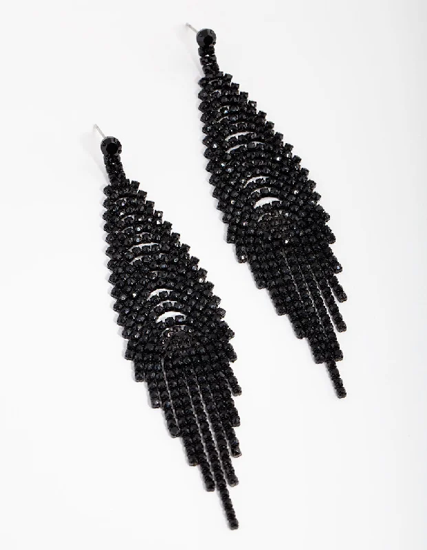 Maximalist Drop Earrings for Bling -Matte Cup Chain Waterfall Earrings