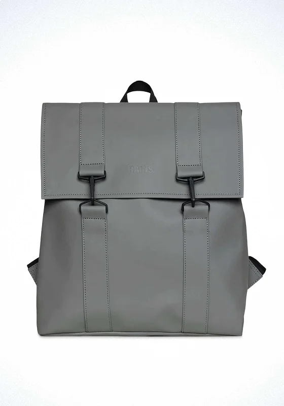 Stylish leather backpack for urban daily commuting -Rains MSN Bag, Grey