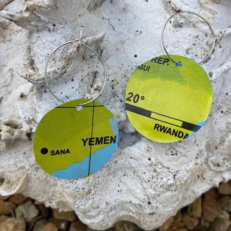 Yemen Circle hoop earrings - recycled pool inflatables