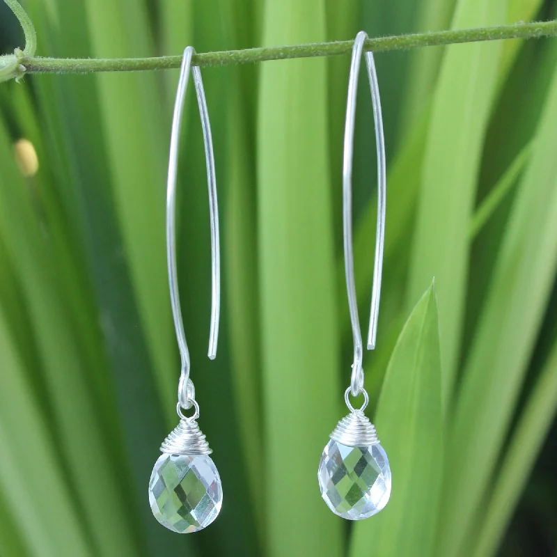 Drop Earrings for Yoga Session -Majestic Ice Sterling Silver Earrings