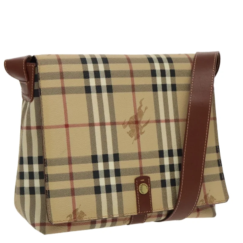 Handle bags with monogram designs for personalization -Burberry Nova Check  Canvas Shoulder Bag (Pre-Owned)