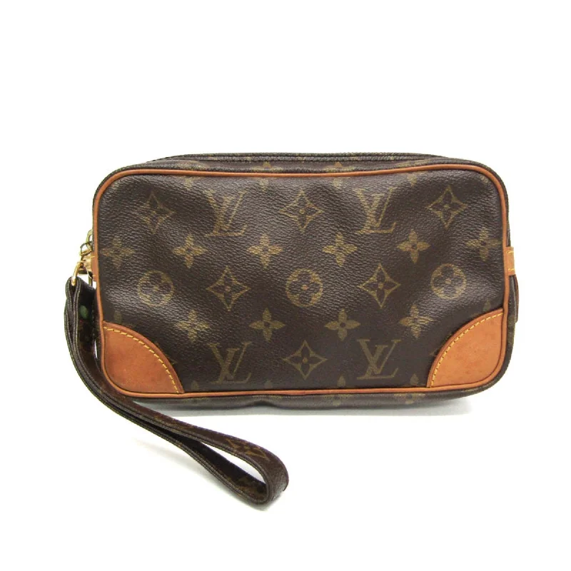 Designer handle bags with luxury logo detailing -Louis Vuitton    Clutch Bag (Pre-Owned)