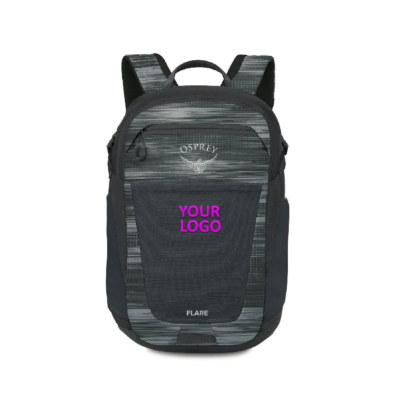 Anti-theft backpack with hidden zipper security -Osprey Flare Custom Packs, Glitch Print