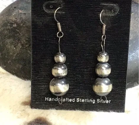 Gemstone and Diamond Drop Earrings for Opulence -Navajo 3 Pearl Dangle Earrings