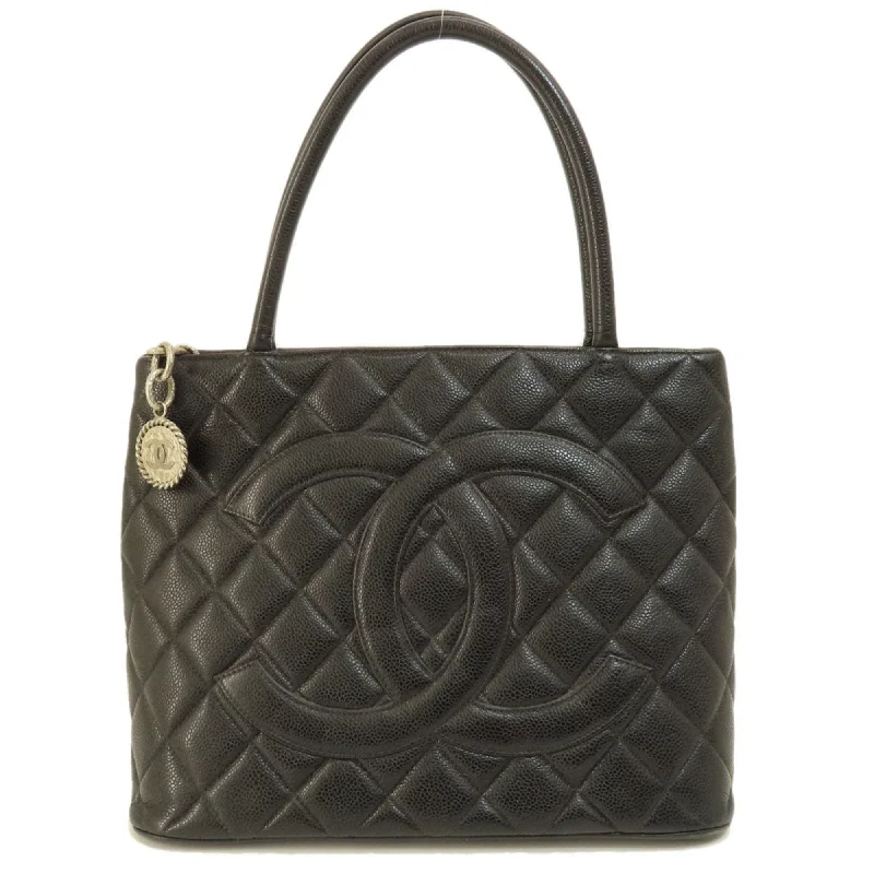 Handle bags with modern logos for branding -Chanel  Caviar Leather Tote Bag (Pre-Owned)