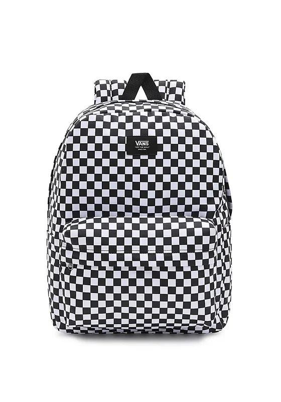 Ultralight backpack for minimalist backpacking trips -Vans Kids Old Skool Check Backpack, Black and White