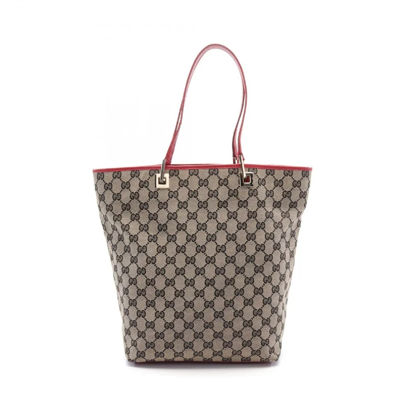 Handle bags with detachable pouches for versatility -Gucci    Color Canvas Leather Tote Bag (Pre-Owned)