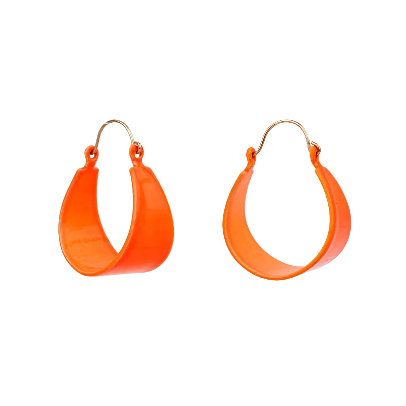 Drop Earrings for Evening Gown -Orange Hoop Vintage Earrings