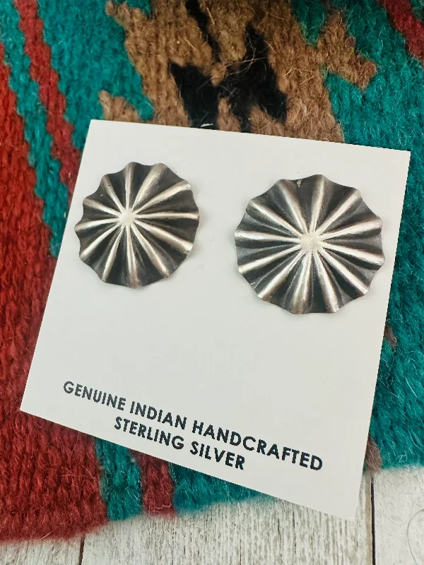 Gemstone and Diamond Drop Earrings for Opulence -The Navajo Silver Concho Earrings