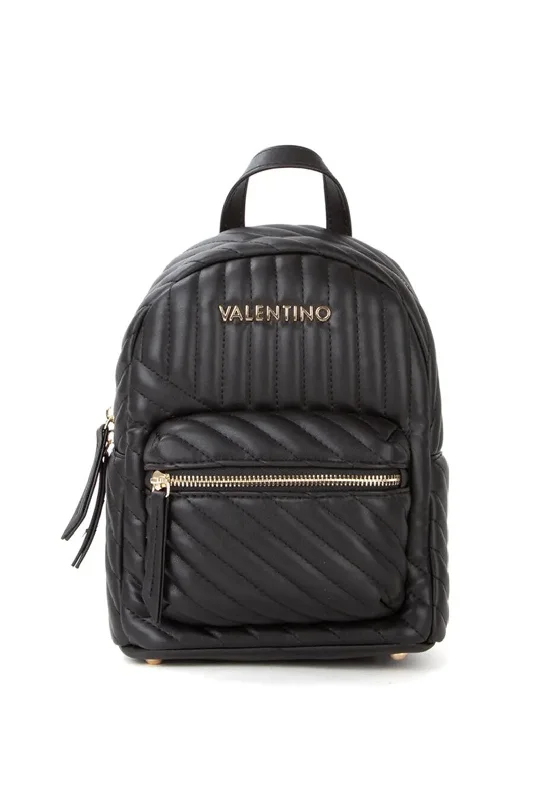 Sleek business backpack with hidden laptop pocket -Valentino Laax Re Quilted Backpack, Black