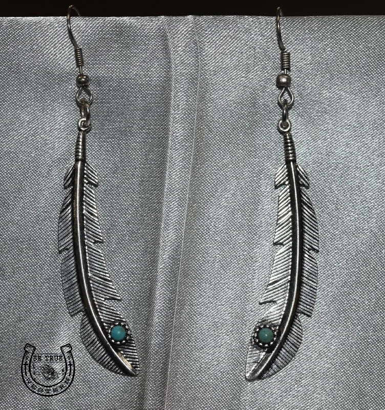 Drop Earrings with Chevron Designs -The Fancy Feather Earrings