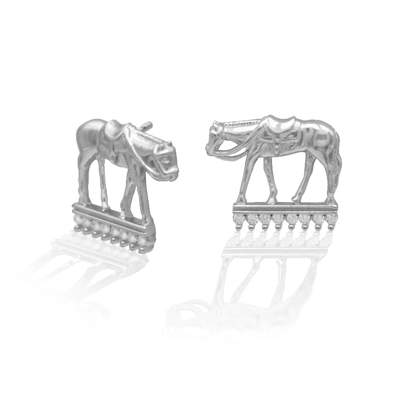 Drop Earrings for Christmas Party -Kelly Herd Western Pleasure Horse Earrings-Sterling Silver