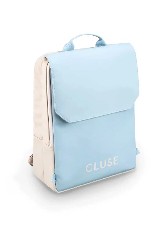 Colorful kids’ backpack with fun cartoon designs -Cluse Le Réversible Backpack, Beige & Light Blue