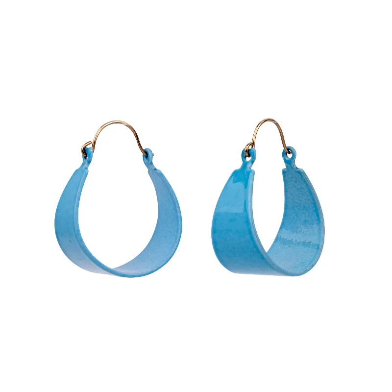 Drop Earrings for Festival Style -Blue Hoop Vintage Earrings