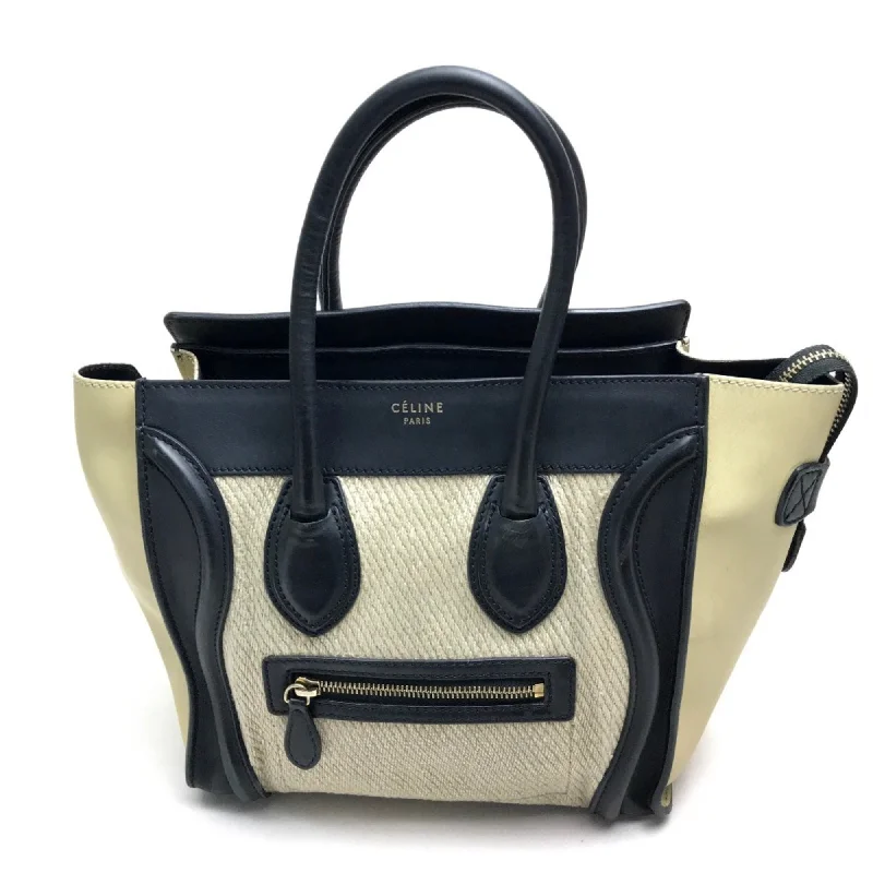 Handle bags with seasonal prints for holidays -Celine   Leather Hemp Tote Bag (Pre-Owned)