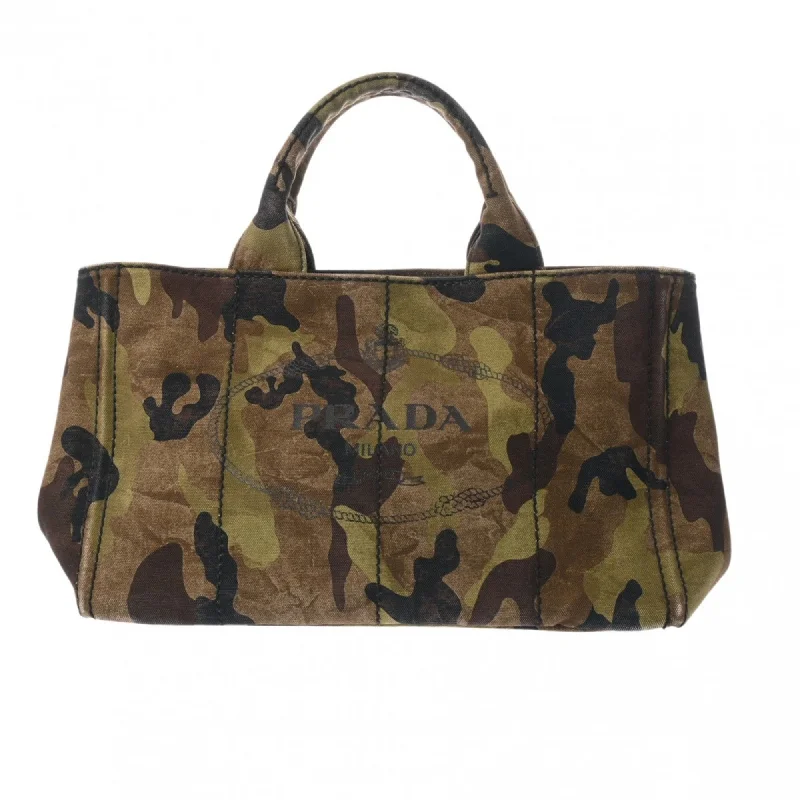 Handle bags with sturdy canvas for longevity -Prada Canapa  Canvas Tote Bag (Pre-Owned)